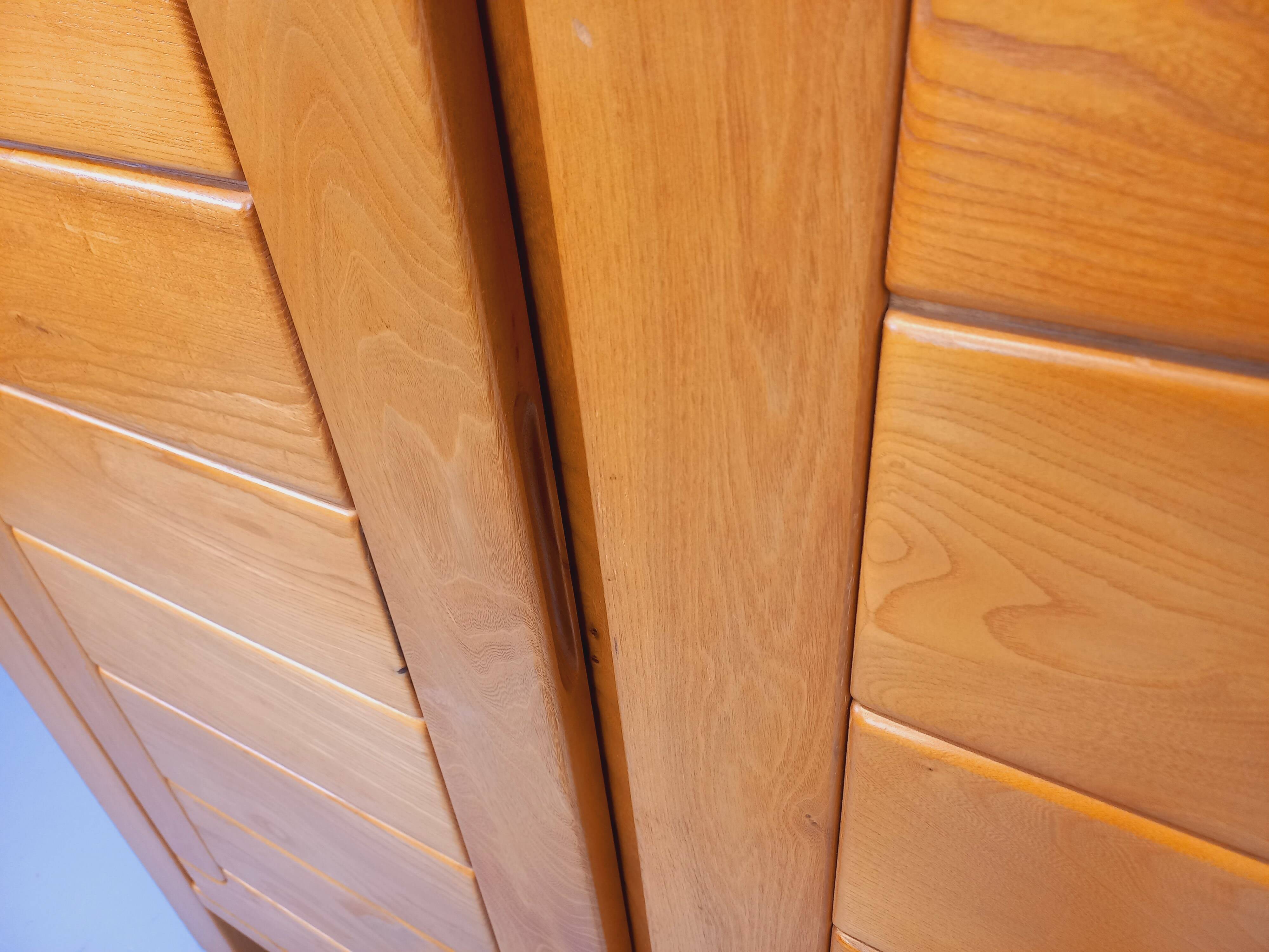 Vintage Maison Regain elm wardrobe from the 70s and 80s