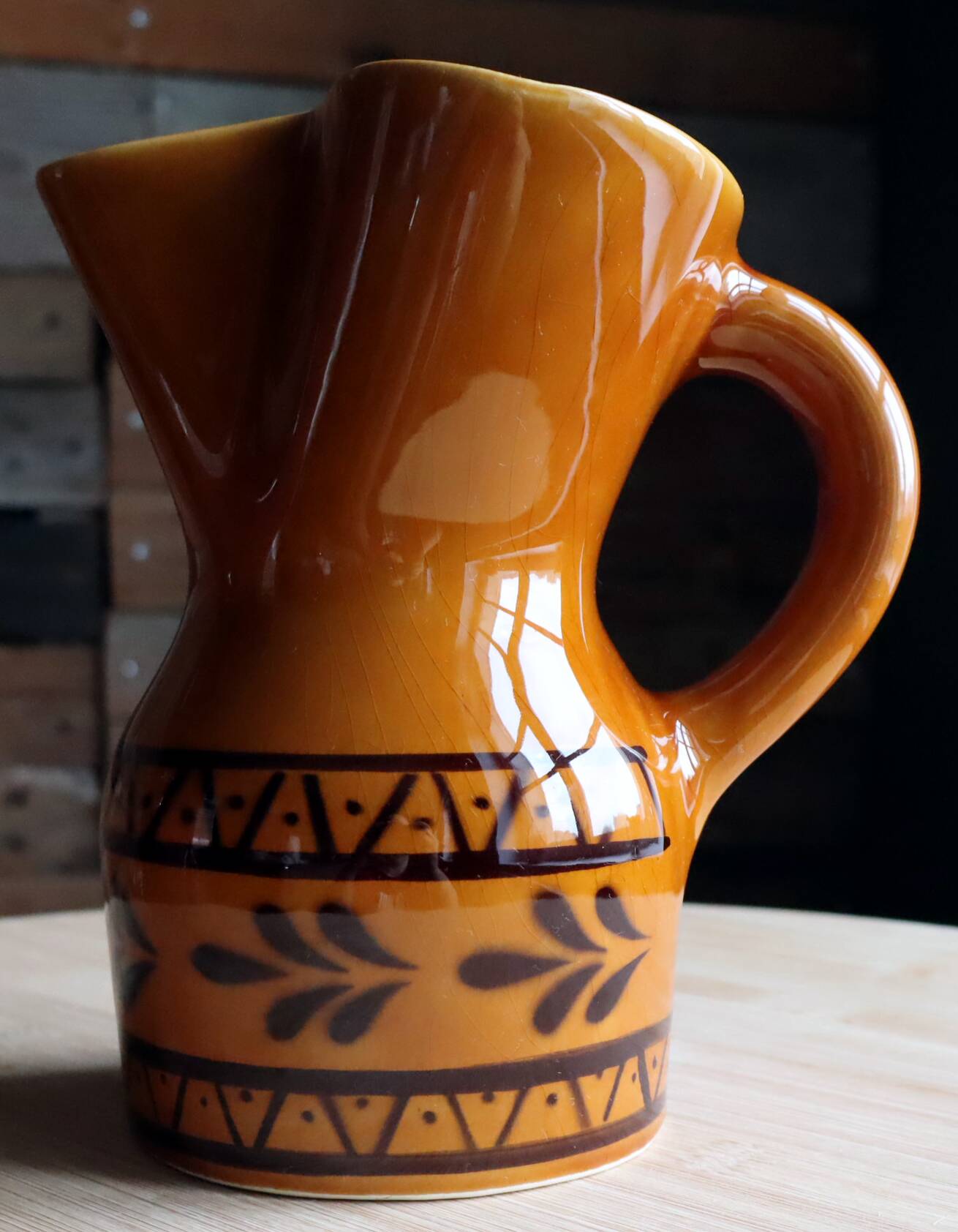 Vintage cider jug in Breton faience from Argoat - Gourin Brittany