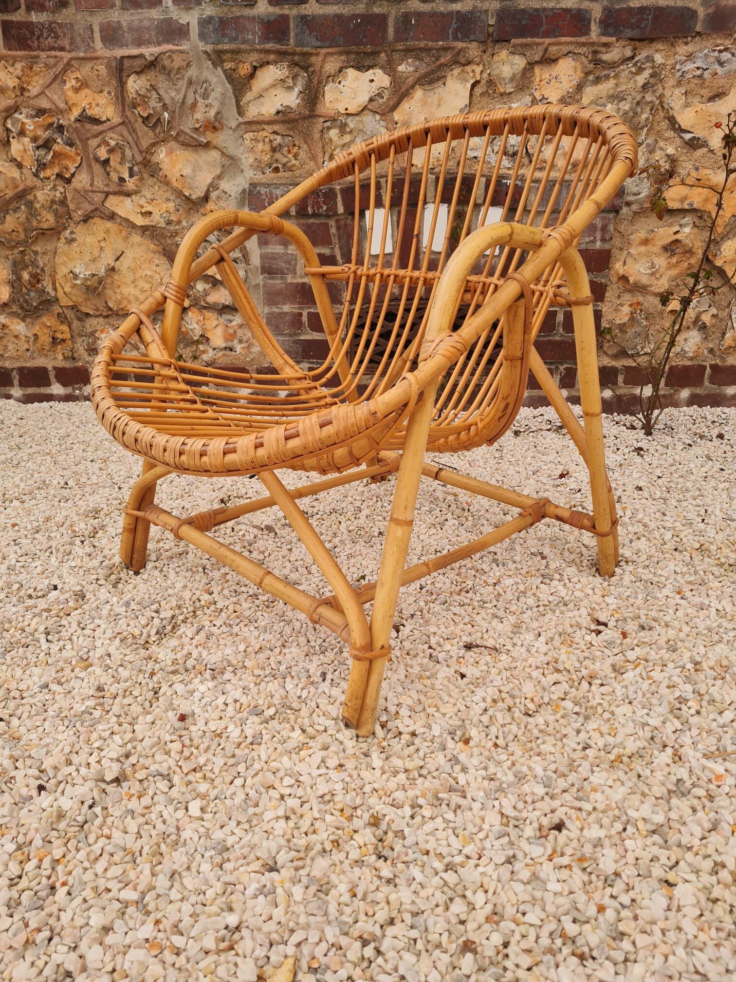 Rattan armchair 1960