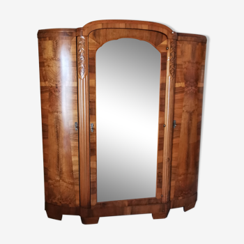 3-door ingère walnut magnifying glass cabinet