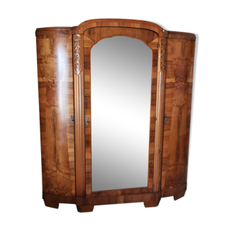 3-door ingère walnut magnifying glass cabinet