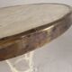 Bistro table with a marble top and brass edging, early 20th century.