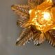 Vintage wall light in gold metal with leaf decorations