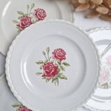 Assiettes plates fleurs vintage