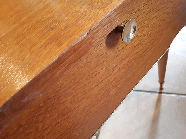 Bedside 60s blond wood