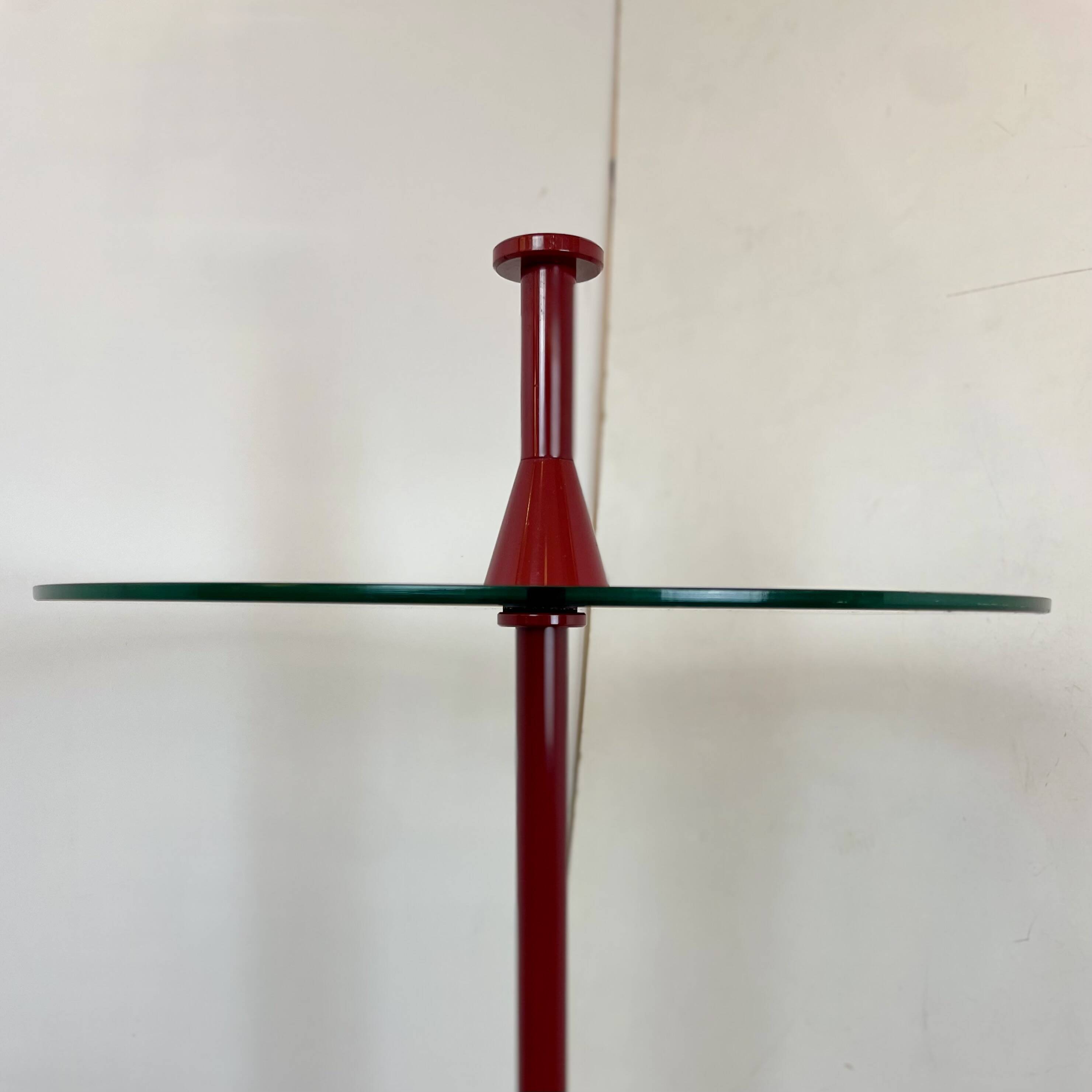 Postmodern Red Side Table, 1980s