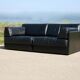 De Sede DS-76 sofa, black leather, modular, Switzerland, 1970s