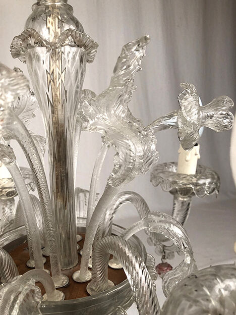 Murano glass chandelier with four arms of light, late nineteenth century