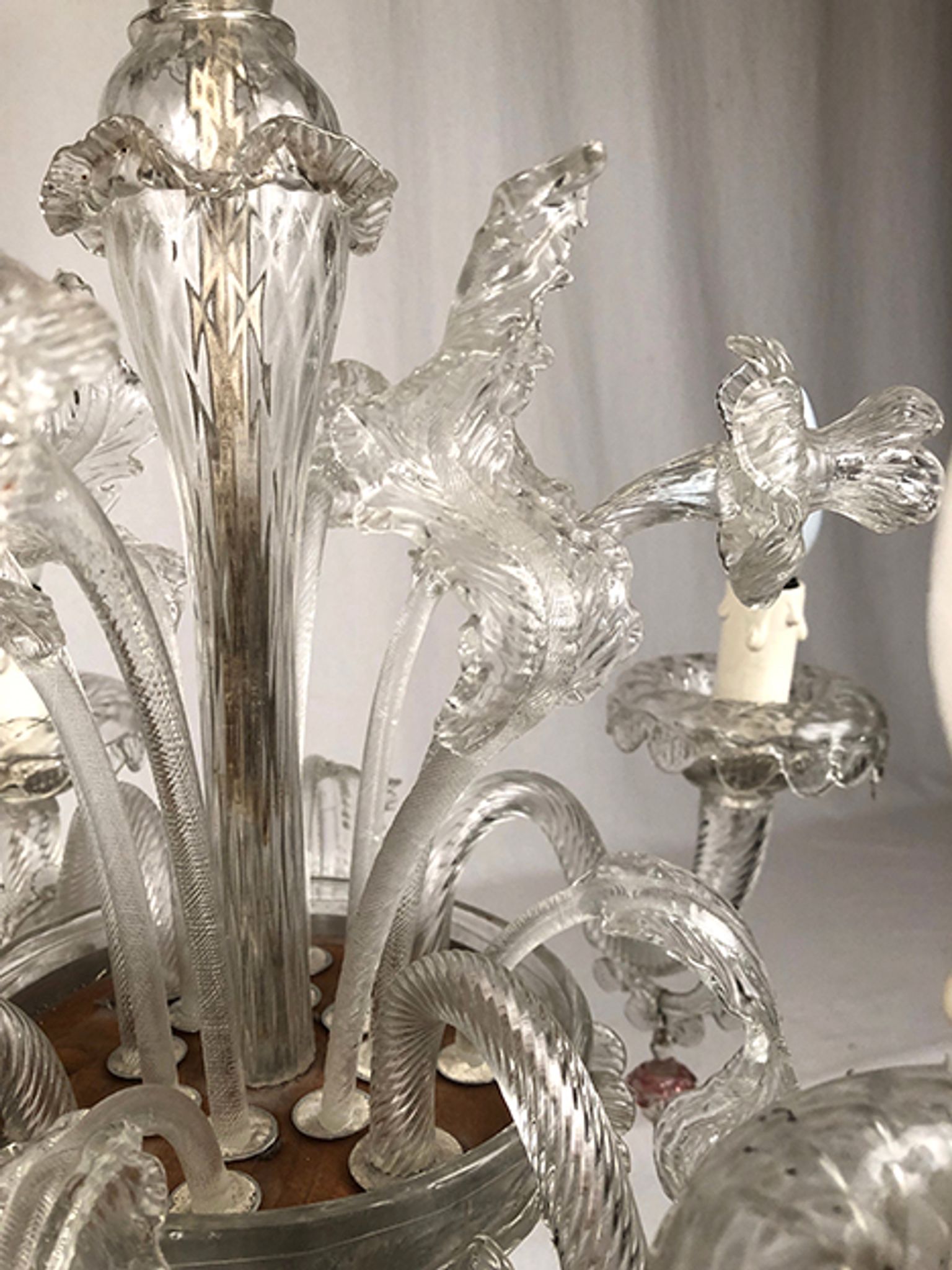 Murano glass chandelier with four light arms, late 19th century.