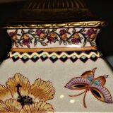 Lamp decorated with peonies and butterflies