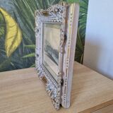 Painting in old patinated wooden frame