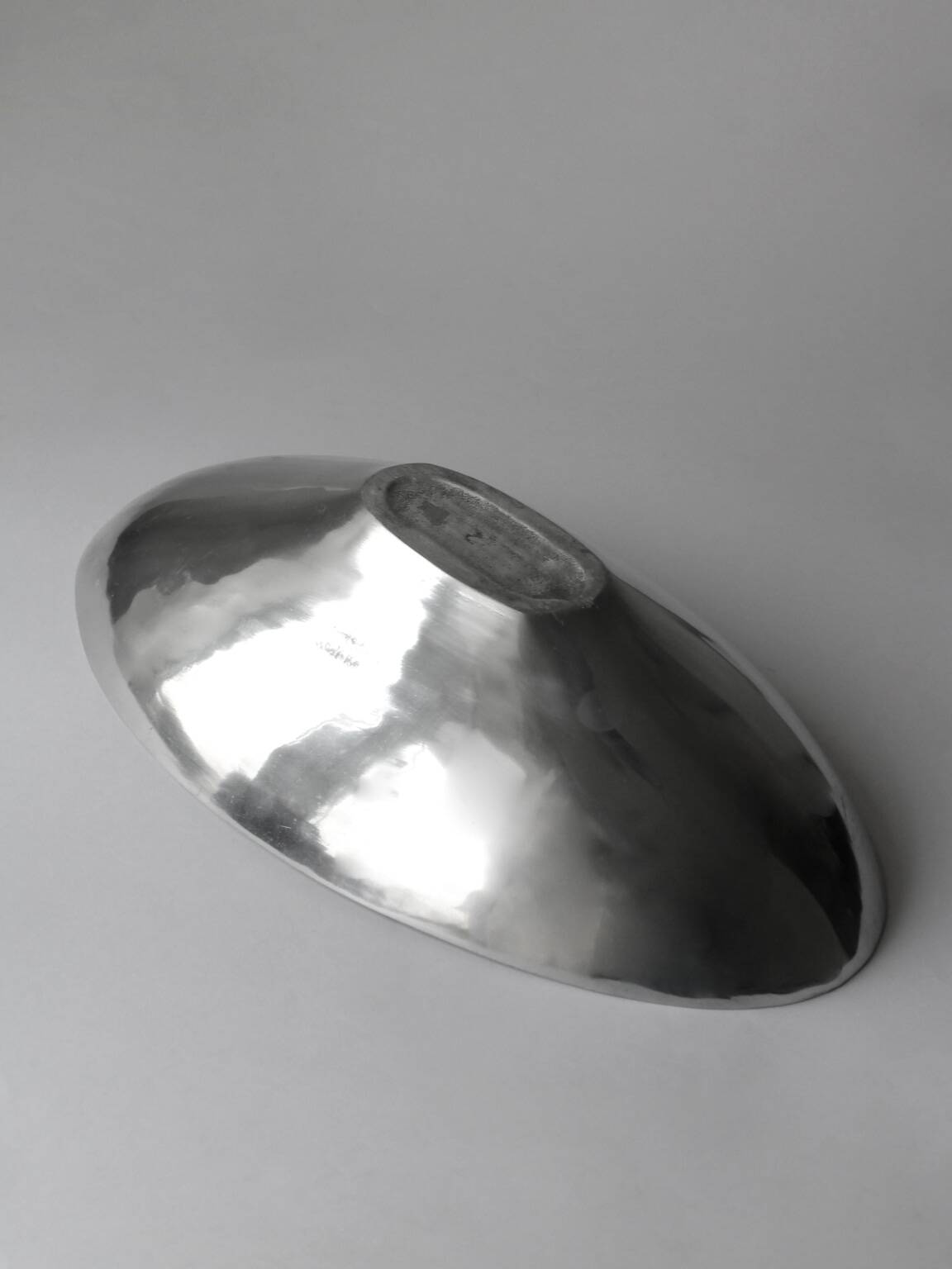 Polished Aluminum Contemporary Large Deep Bowl
