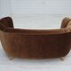 1960s, Danish 2-seater curved sofa, brown furniture velour.