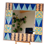 Enamelled lava mirror