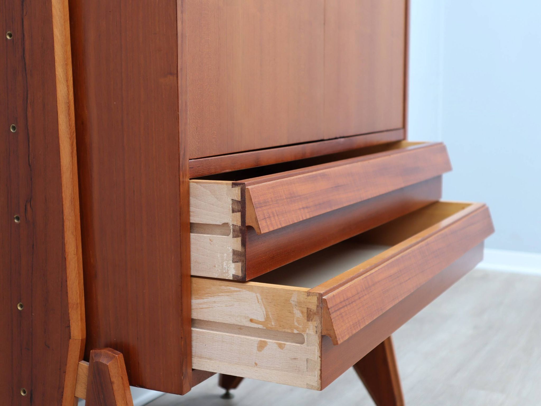 Mid century original teak storage wardrobe Italy 1960s