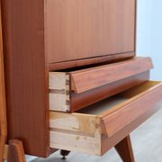 Mid century original teak storage wardrobe Italy 1960s