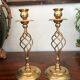 Pair of vintage brass candle holders