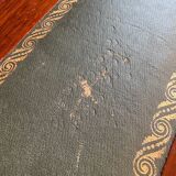 Escabeau de bibliothèque en bois massif avec marches gainées cuir