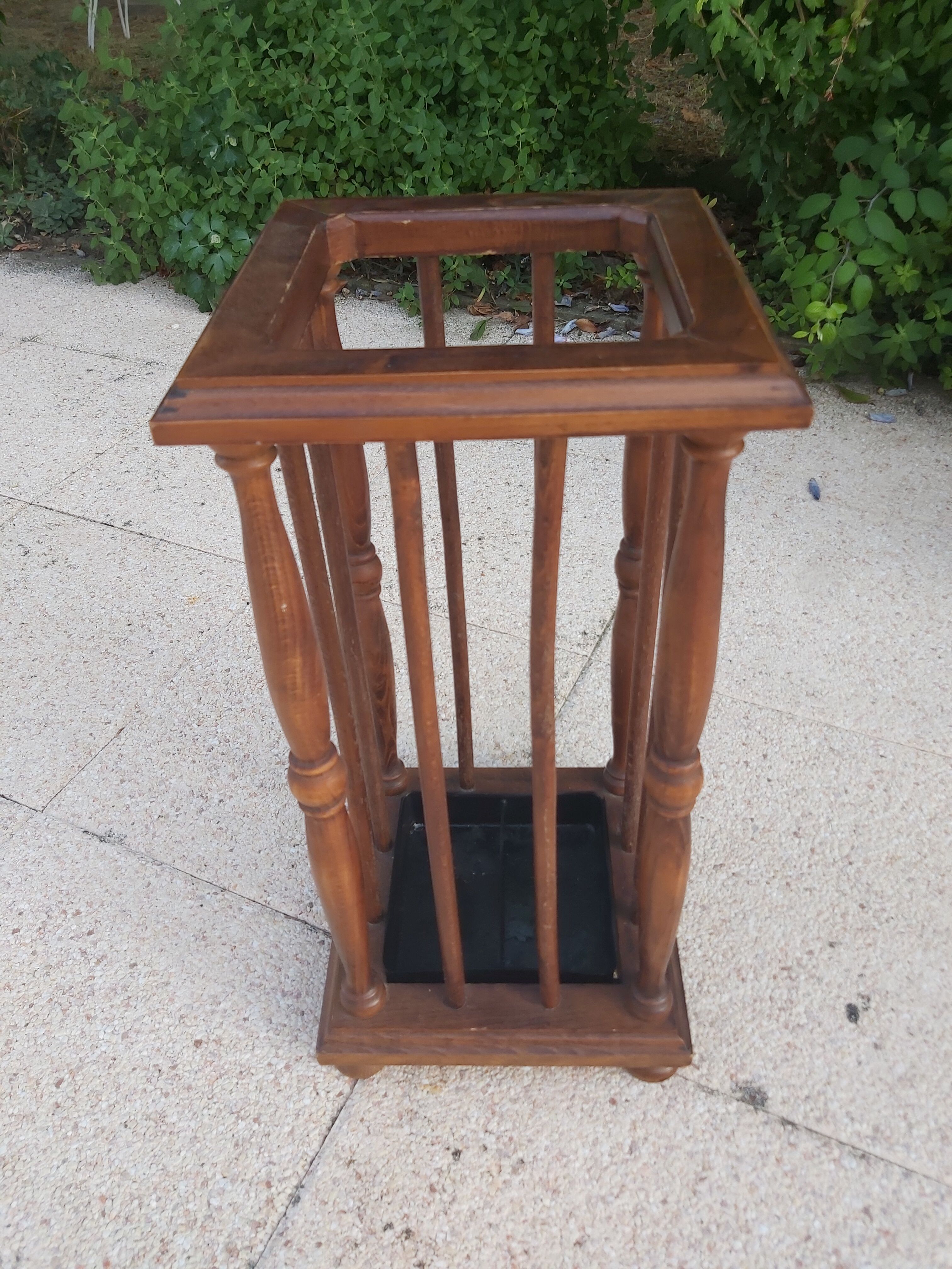 Vintage wooden umbrella holder