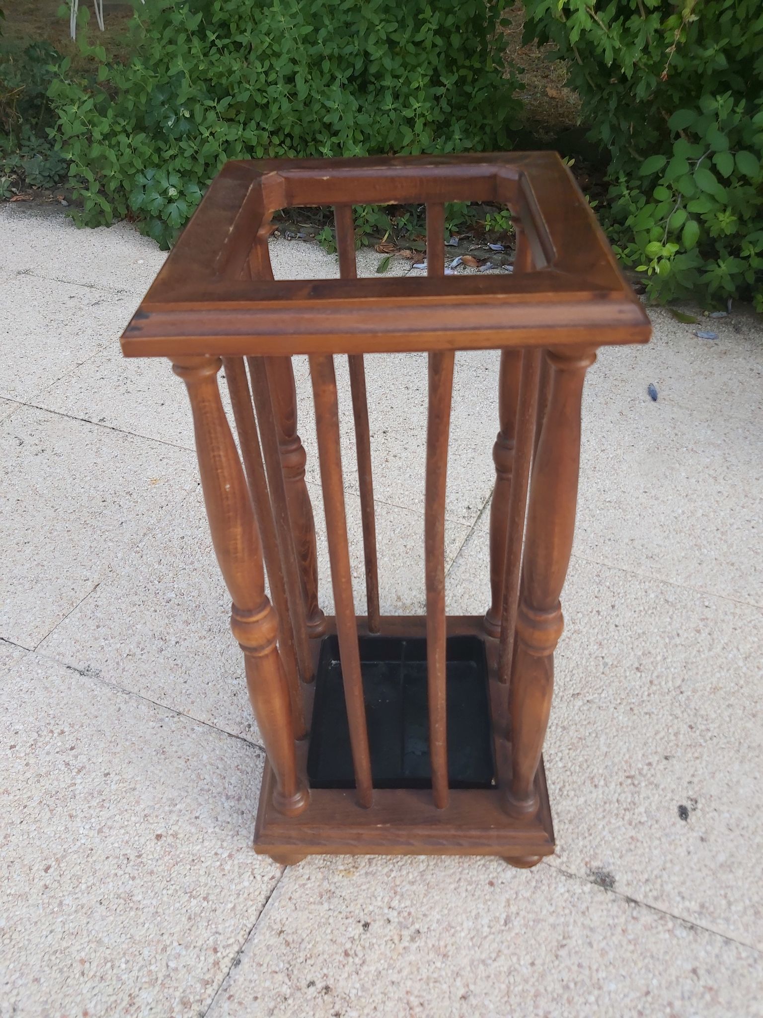 Vintage wooden umbrella holder