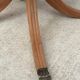 Extendable round dining table with central leg renovated in raw wood 205cm
