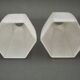 Set of 2 Art Deco Style Hexagonal White Opaque Glass Replacement Shades