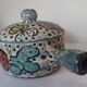 Vallauris ceramic fondue pot / saucepan