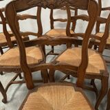 Set of eight Regency style chairs in solid oak, 20th century