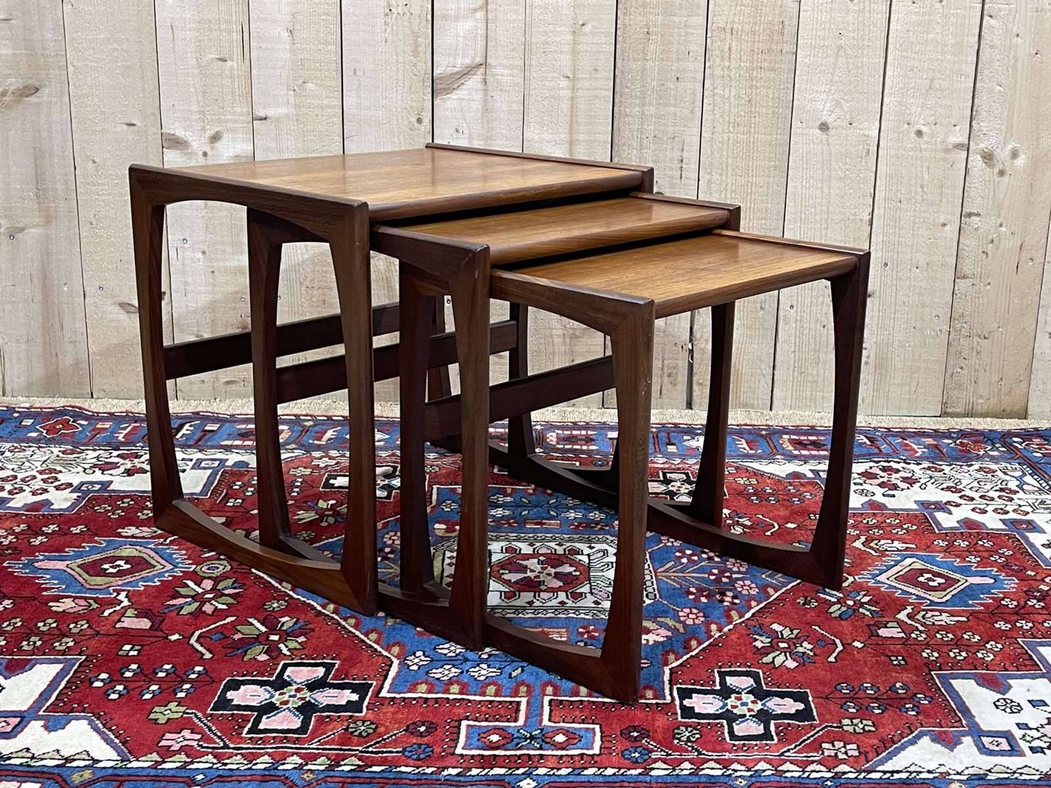 Set of 3 teak nesting tables from the GPlan brand from the 1970s - Series D