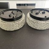 Pair of RZB molded glass ceiling lights, 1960s. Germany