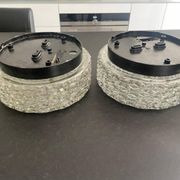 Pair of ceiling lights RZB moulded glass 1960. Germany