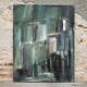 Oil on canvas signed Monique Humbert, abstract composition, wall painting, interior decoration.