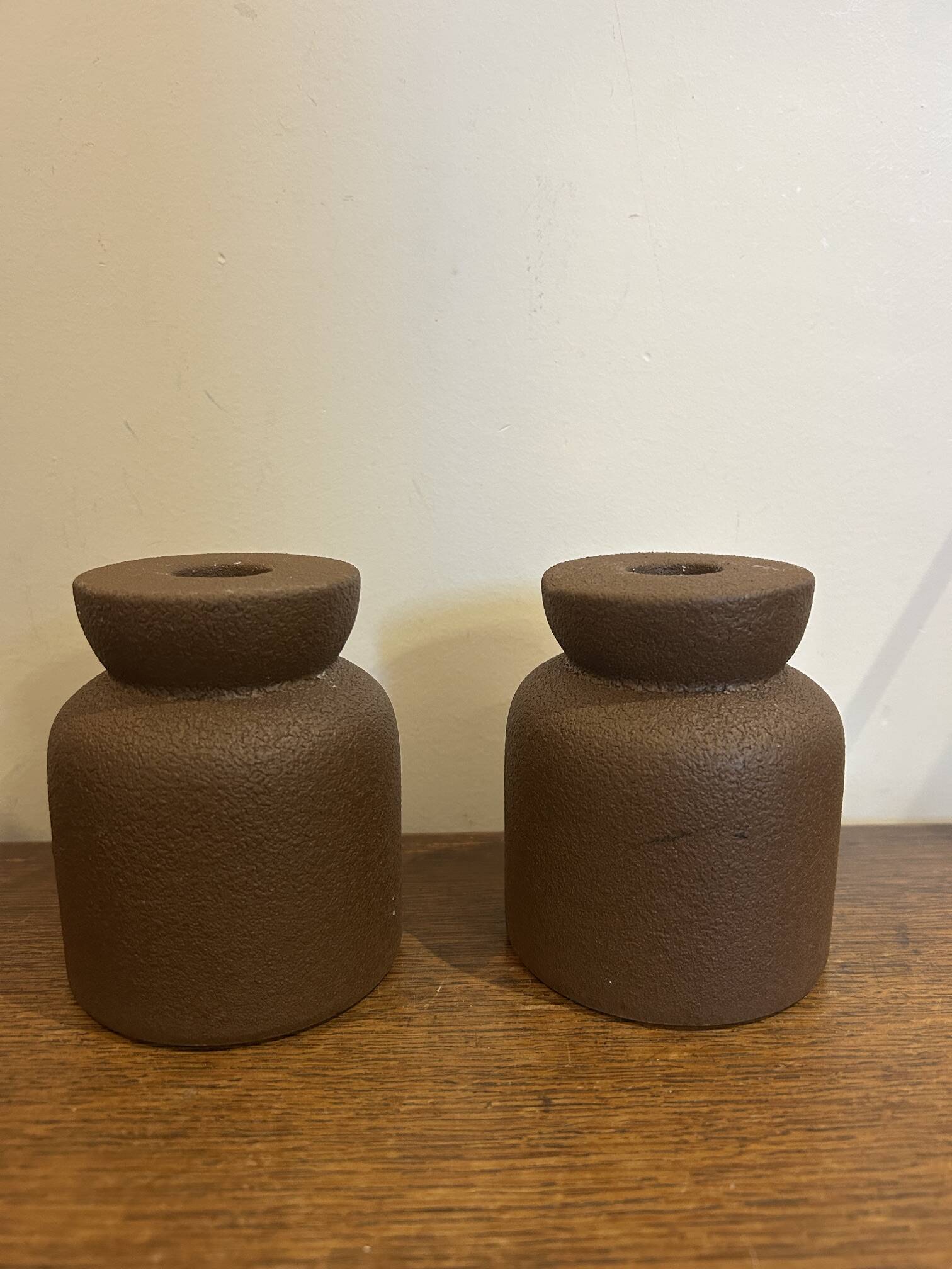 vintage brutalist candlestick holders