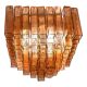 Luxury Italian Amber-Rosè “Squared” Murano Glass Squared Flush Mount