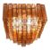 Luxury Italian Amber-Rosè “Squared” Murano Glass Squared Flush Mount