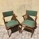 Pair of green bridge armchairs