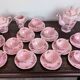 Epiag Czechoslovakia 27-piece art deco pink porcelain coffee set