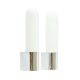 Mid Century Opaline Glass & Chrome Wall Lights from Limburg, Germany, 1970s