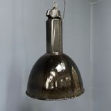 Large black enamel Bauhaus hanging lamp
