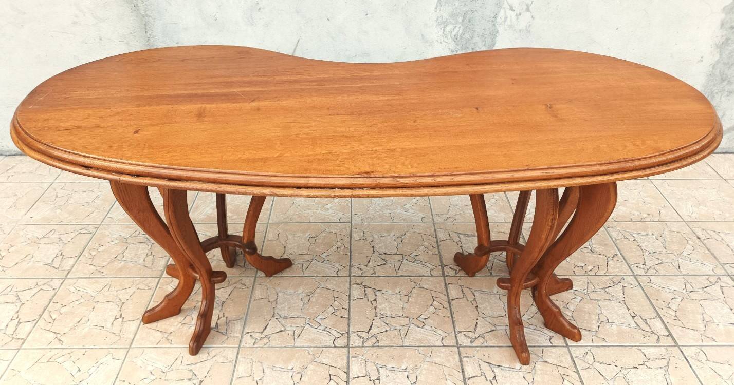 Brutalist table in solid oak