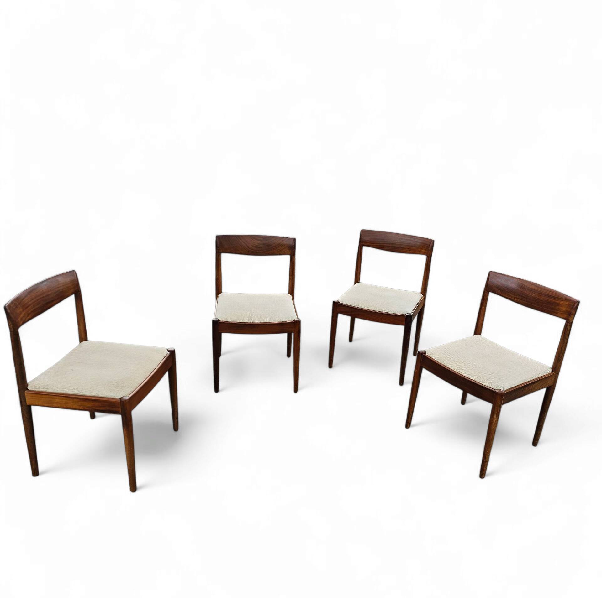 4 Scandinavian teak dining chairs / 1970s
