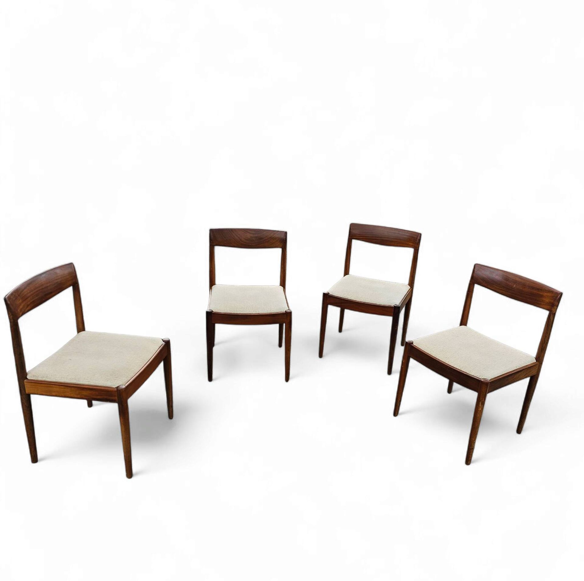 4 Scandinavian teak dining chairs / 1970s