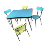 Formica table with extensions and 4 chairs 1950