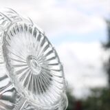 Superb vintage chiseled glass carafe