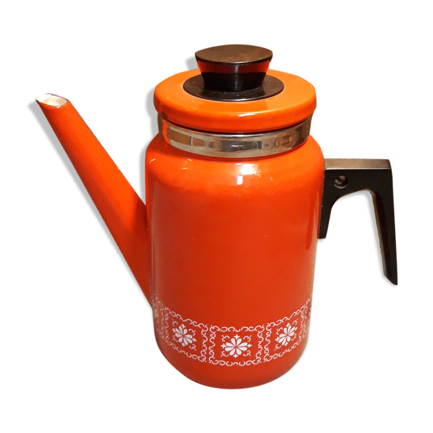 Vintage red enamelled tin cafeteria