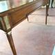 Louis XVI-style flat desk Merisier Red leather top 20th century
