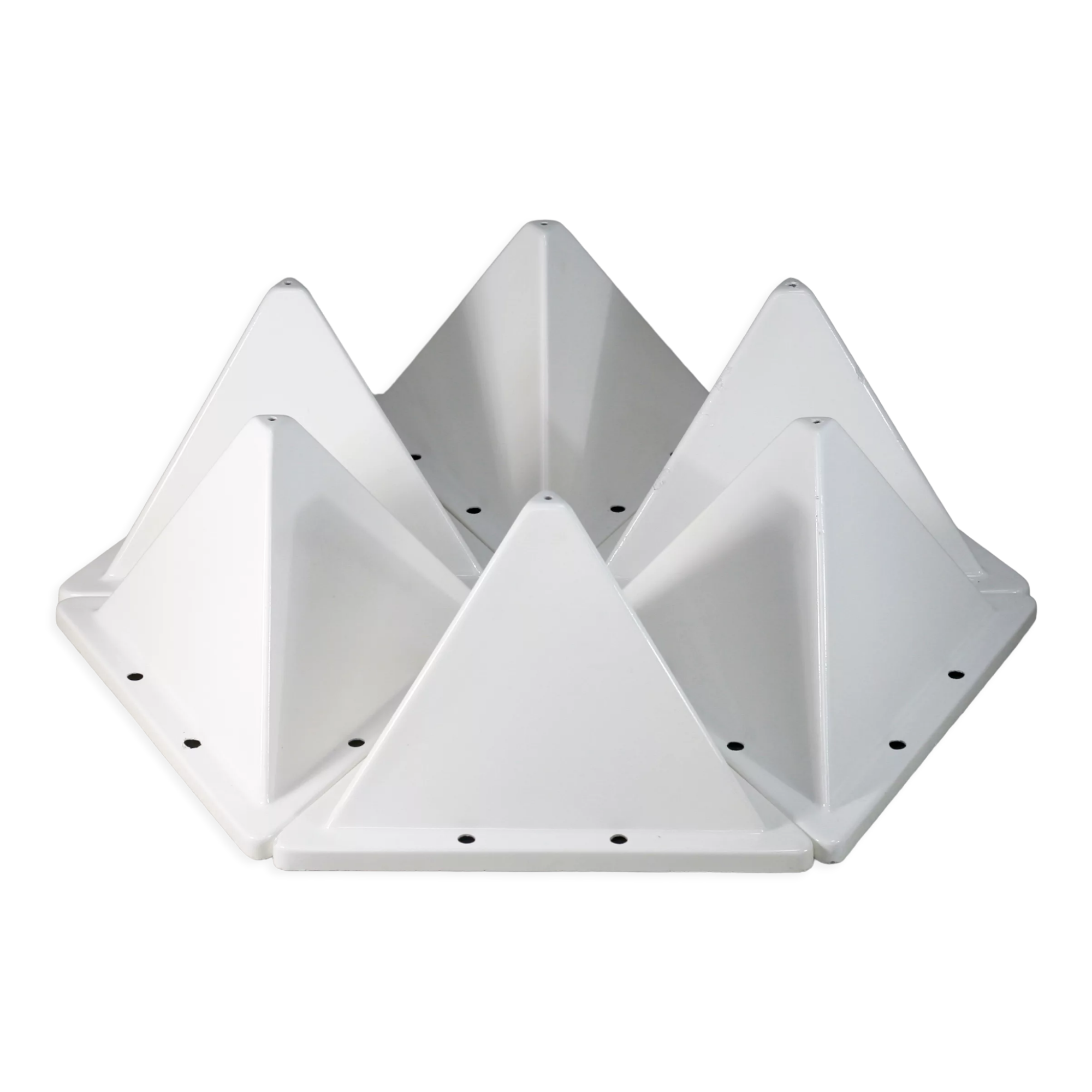 Fiberglass circa 1970. 6 tetrahedron-shaped elements. France.