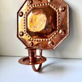 Scandinavian Antique Wall Candle Holder Sconce in Copper