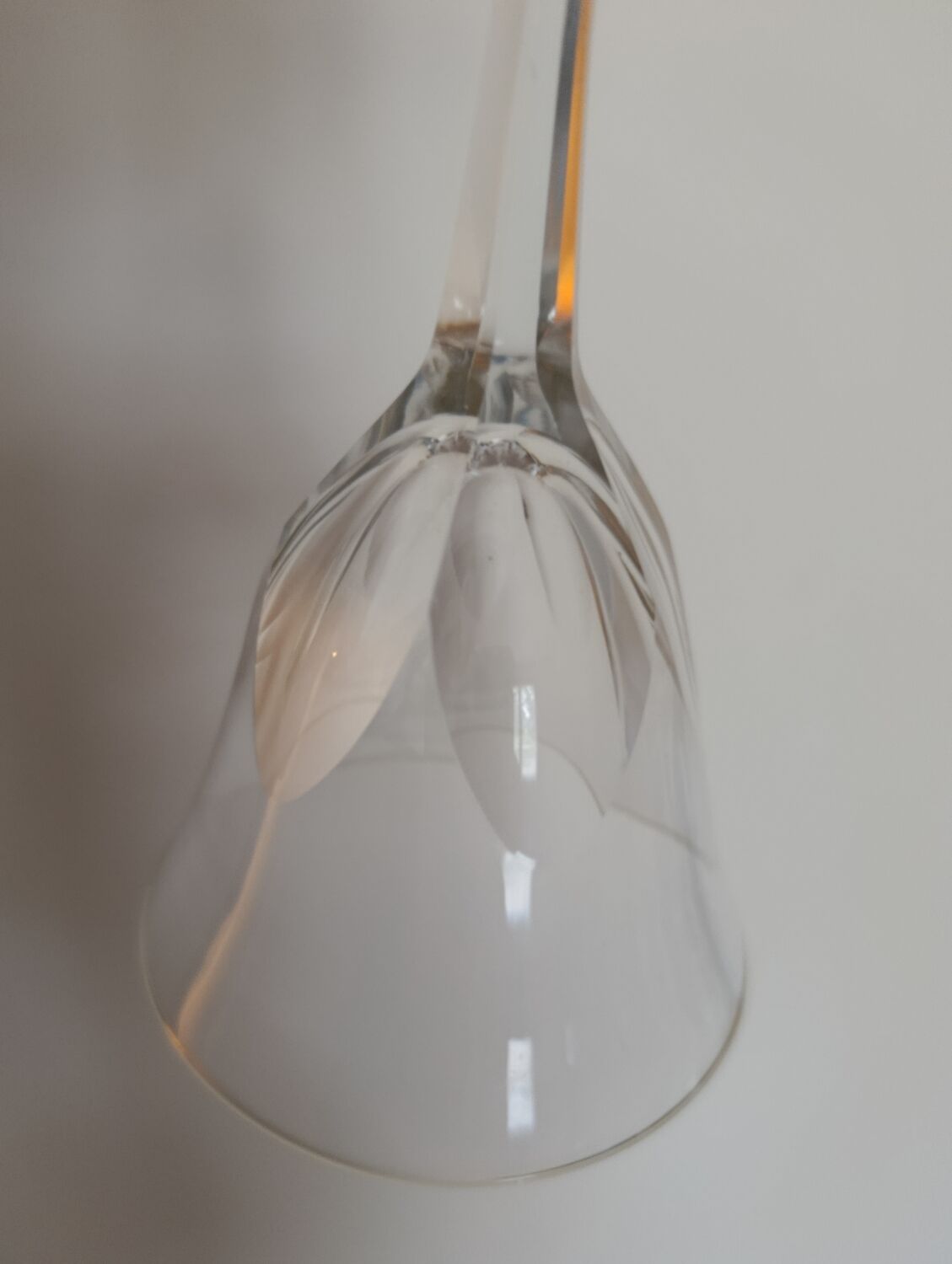 6 crystal water/wine glasses with flat ribs, vintage