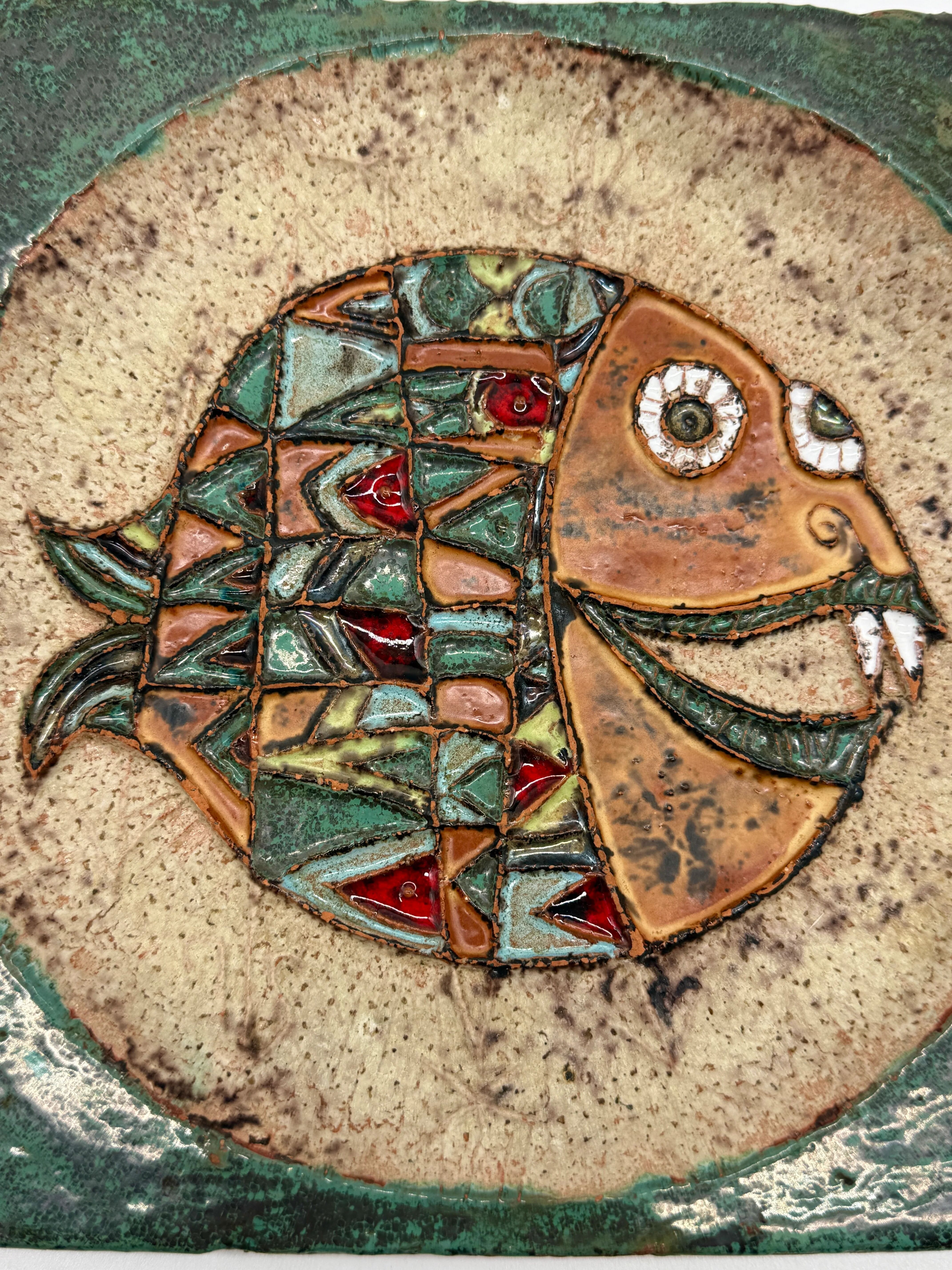 Wall ceramic "fish" – roland zobel, the cyclades 1970s